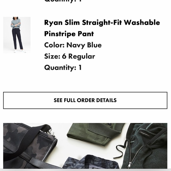 Banana Republic Ryan Slim Straight-Fit Washable
Pinstripe Pant - Picture 6 of 6